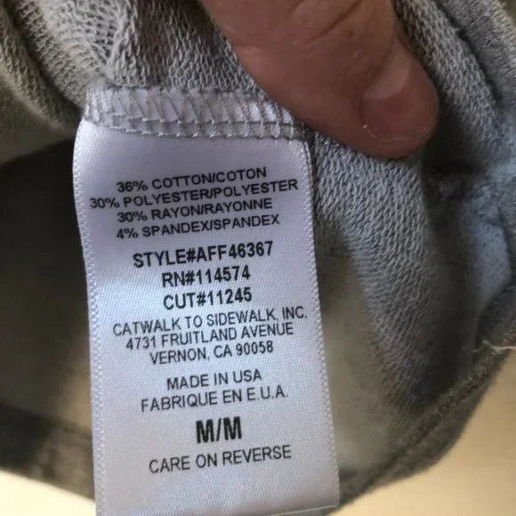 Sold Anthropologie Pleione French Terry Gray Tiered Ruffle Sweater- Size Medium - Picture 10 of 10